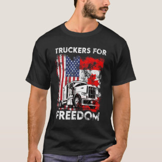 American Flag Canada Flag Freedom Convoy 2022 Truc T-Shirt