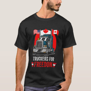 American Flag Canada Flag Freedom Convoy 2022 TRUC T-Shirt