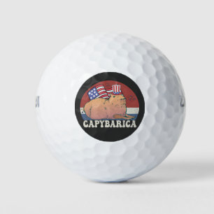 American Flag Capybara Lover Capybarica 4th Golf Balls