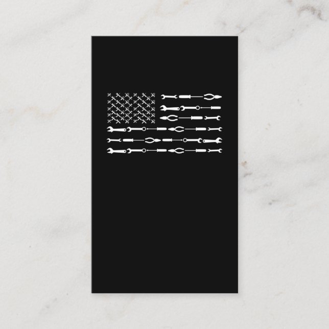 American Flag Car Mechanic Garage Tools Business Card (Front)