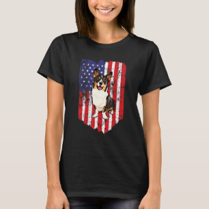 American Flag Cardigan Welsh Corgi 4th Of July Usa T-Shirt