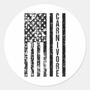 American Flag Carnivore Meat Eater Classic Round Sticker