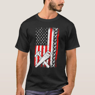 American Flag Carpenter Handyman Woodworker Hammer T-Shirt