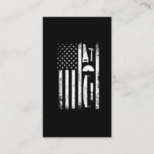American Flag Carpenter Tools Woodworker Craftsman Business Card