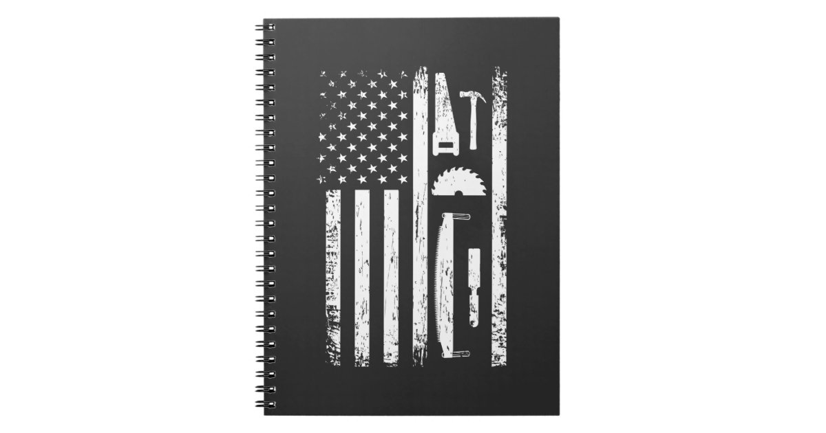 Craftsman Notebook American Flag Carpenter Tools Woodworker Craftsman Notebook | Zazzle