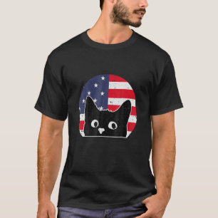 American Flag Cat 4 H Of July Kitten Patriotic Pet T-Shirt