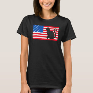 American Flag Cat 4th Of July T Shirt US Veterans