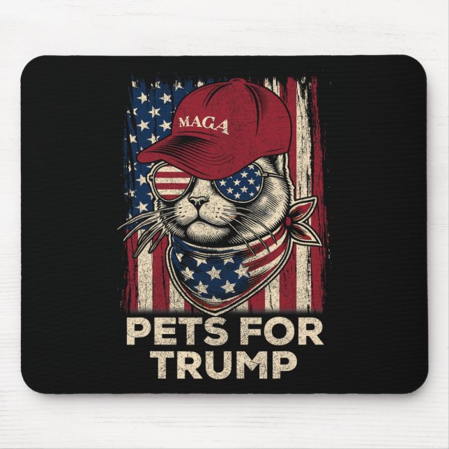 American Flag Cat Lives Problem Trump 2024  Mouse Mat (Front)