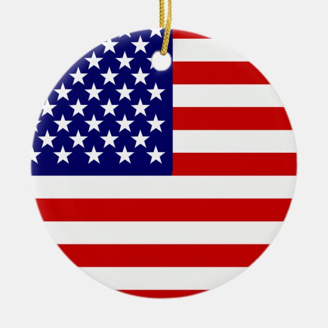 American flag ceramic tree decoration (Front)