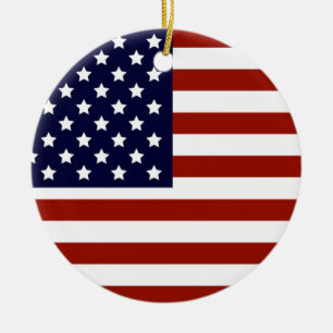 American Flag Ceramic Tree Decoration