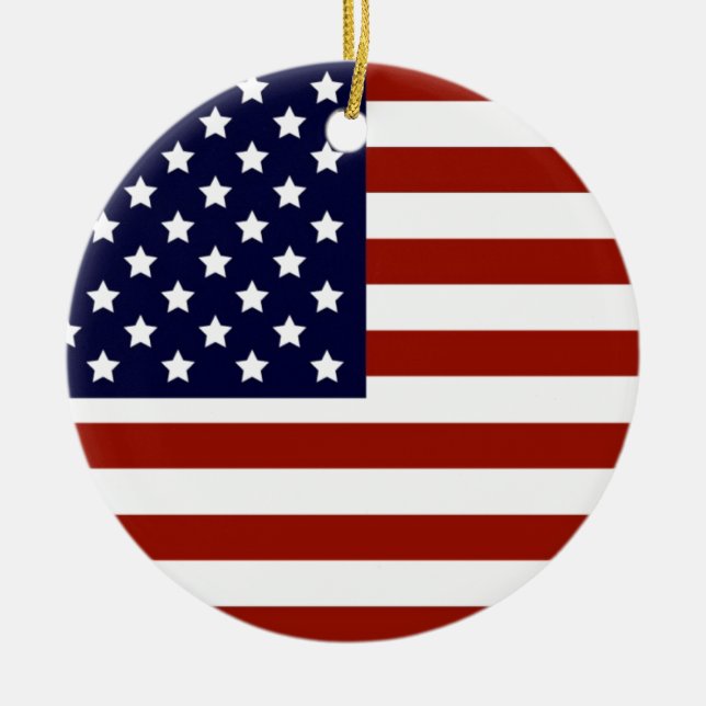 American Flag Ceramic Tree Decoration (Front)