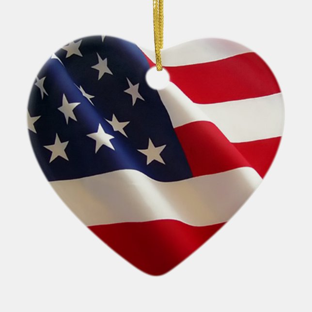 American Flag Ceramic Tree Decoration (Front)