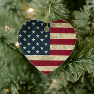 American Flag Ceramic Tree Decoration