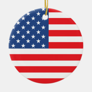 American Flag Ceramic Tree Decoration
