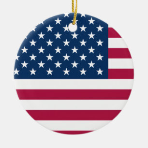 American Flag Ceramic Tree Decoration
