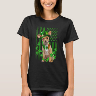 American Flag Chihuahua Dog Hat Irish St Patricks  T-Shirt