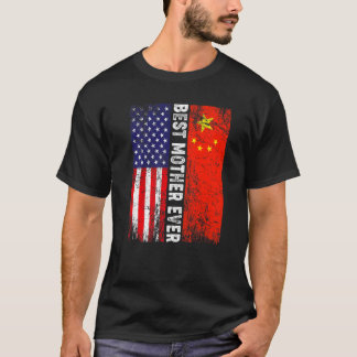 American Flag & China Flag Best Mother Ever Family T-Shirt