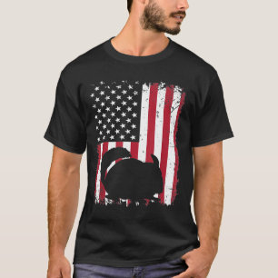 American Flag Chinchilla Animal Vintage 4th Of Jul T-Shirt