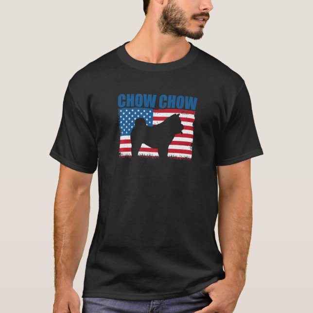 American Flag Chow Chow T-Shirt (Front)