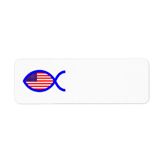 American Flag Christian Fish Symbol