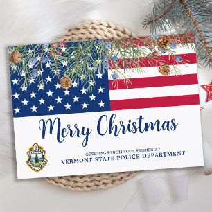 American Flag Christmas Corporate Logo Patriotic Holiday Card