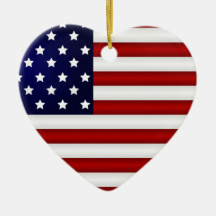 American Flag Christmas Ornament