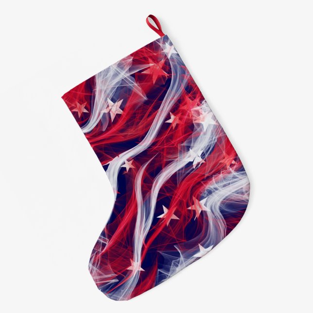 American flag Christmas Stocking double sided (Back (Hanging))