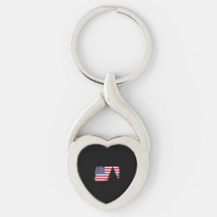 american flag christmas tree key ring