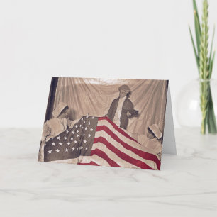 American Flag Circa 1890's Photograph and quote Card