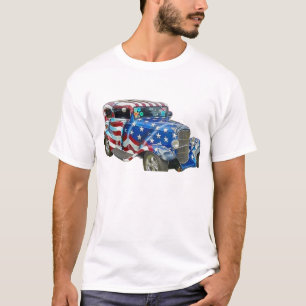 American Flag Classic Car T-Shirt