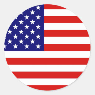 American Flag Classic Round Sticker