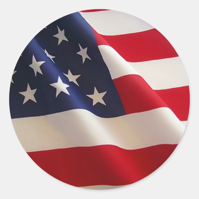 American Flag Classic Round Sticker (Front)