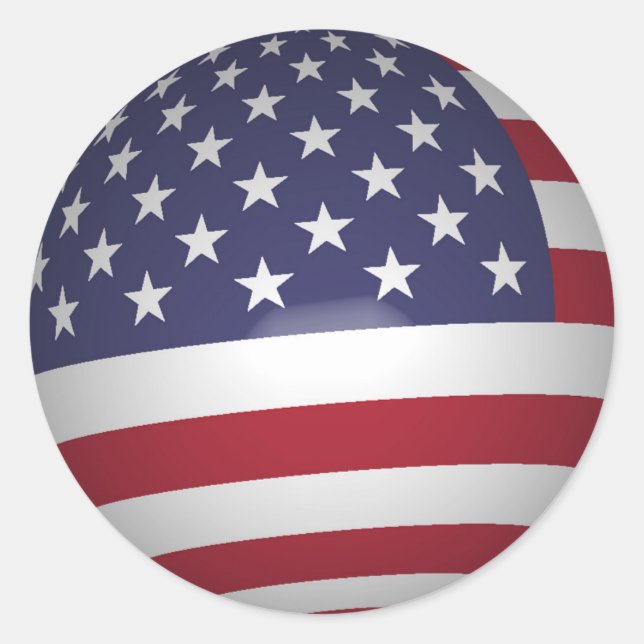 AMERICAN FLAG CLASSIC ROUND STICKER (Front)