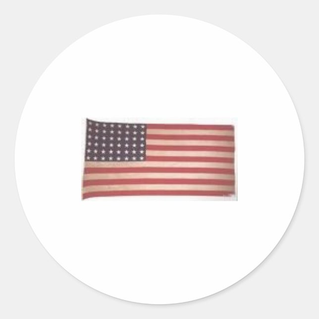 american flag classic round sticker (Front)