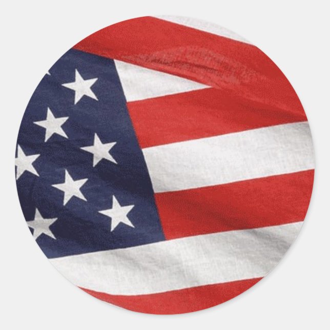 American Flag Classic Round Sticker (Front)