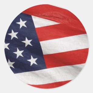 American Flag Classic Round Sticker