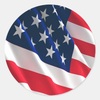 american flag classic round sticker