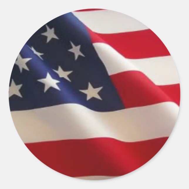 American Flag Classic Round Sticker (Front)
