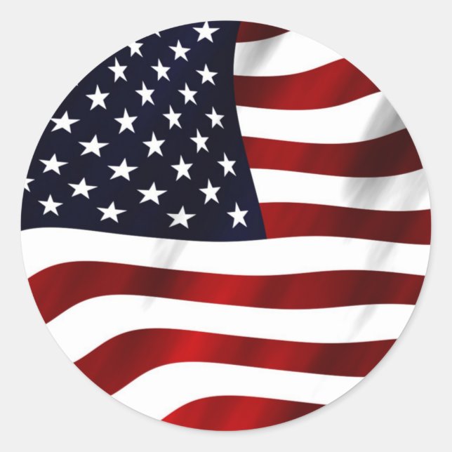 American Flag Classic Round Sticker (Front)