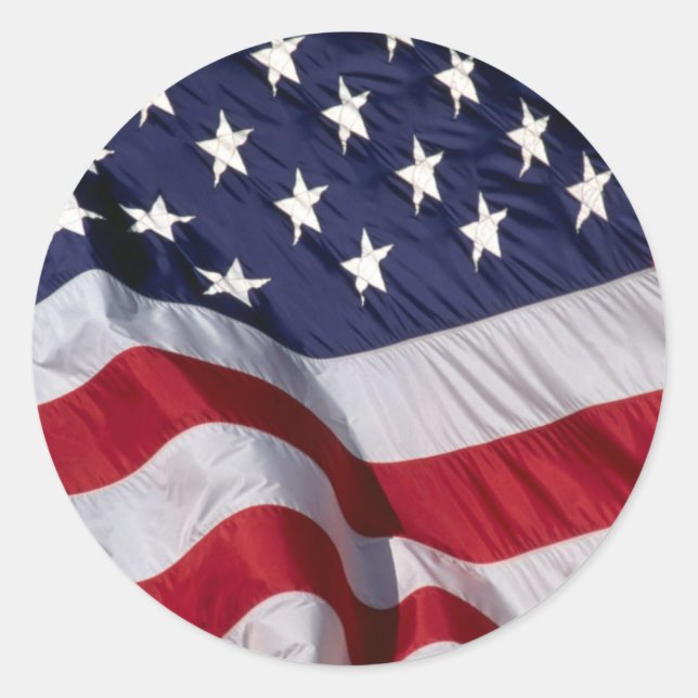 American Flag Classic Round Sticker (Front)