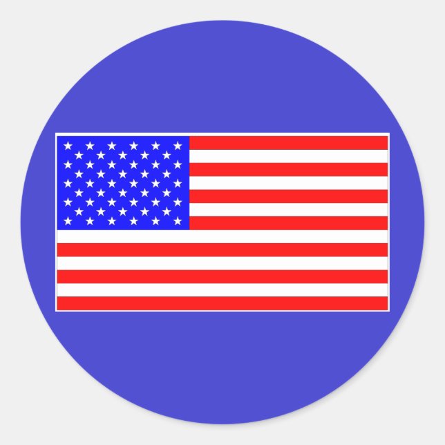 AMERICAN FLAG CLASSIC ROUND STICKER (Front)