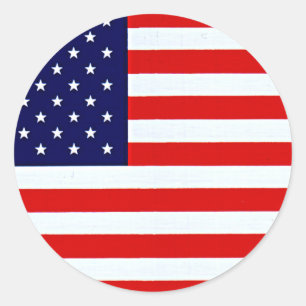 American Flag Classic Round Sticker