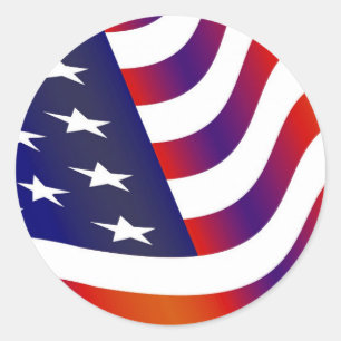 American Flag Classic Round Sticker