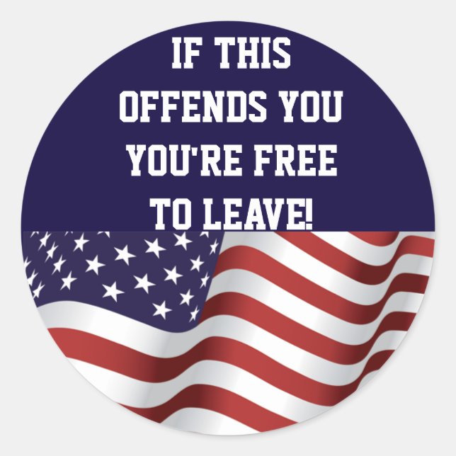 AMERICAN Flag Classic Round Sticker (Front)