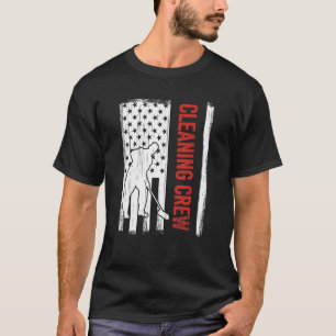 American Flag Cleaning Crew 4th July Custodian Cle T-Shirt