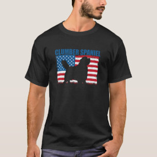 American Flag Clumber Spaniel T-Shirt