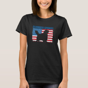 American Flag Clumber Spaniel T-Shirt