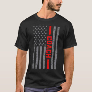 American Flag Coach US Flag Vintage For Men Dad T-Shirt