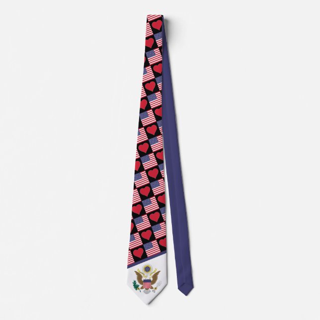 American Flag Coat of Arms Patriotic United States Tie (Front)