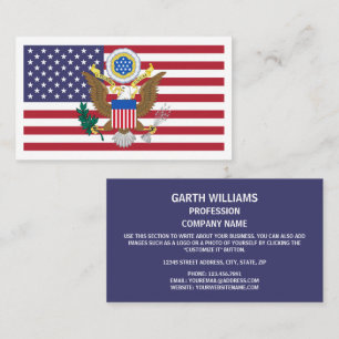 American Flag & Coat of Arms, United States Business Card